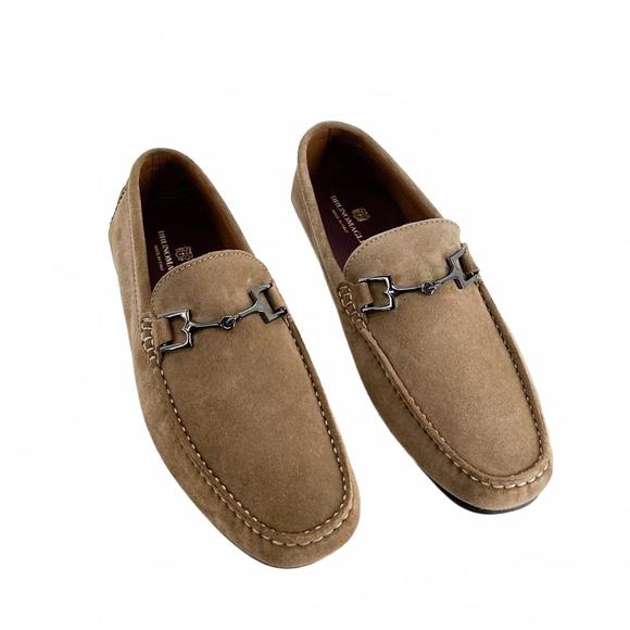 NEW BRUNO MAGLI men\'s xander driver moccasin shoes in taupe
